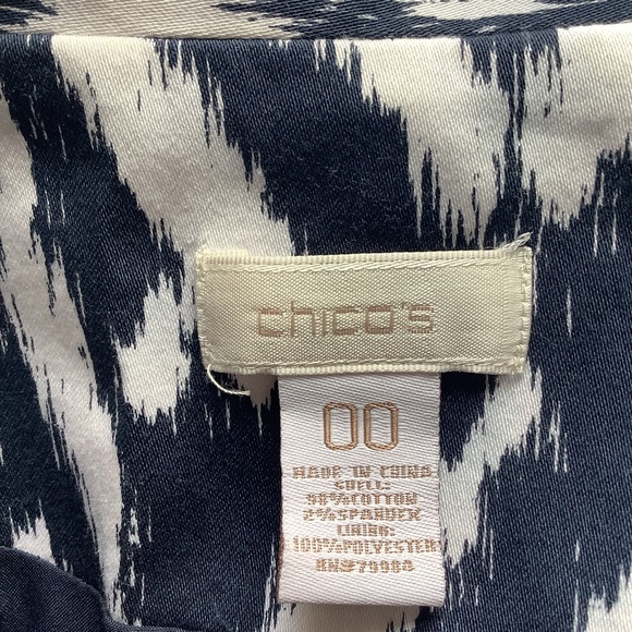 Chicos Navy Ikat Cotton Lined Jacket - Picture 5 of 6